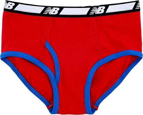 New Balance Boys' Non-Brushed Jersey Performance Wicking Cotton Brief Underwear (5 Pack), Team Royal/Raincloud/Black/Castlerock/Black, X-Large in Saudi Arabia