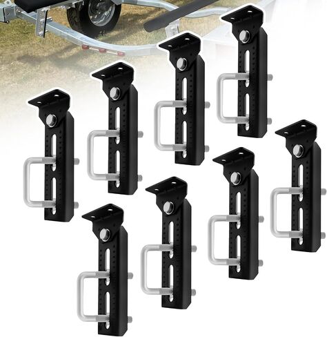 8" Boat Trailer Bunk Brackets Kit Heavy Duty, Galvanized Swivel Top Bunk Bracket Kit for Boat Trailer Crossmember 1.5x3, 2x3, 3x3 Black 8 Pack in Saudi Arabia