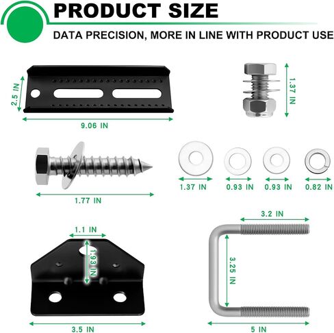 8" Boat Trailer Bunk Brackets Kit Heavy Duty, Galvanized Swivel Top Bunk Bracket Kit for Boat Trailer Crossmember 1.5x3, 2x3, 3x3 Black 8 Pack in Saudi Arabia