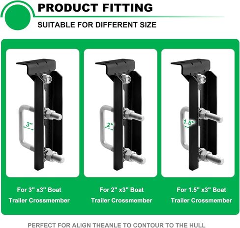 8" Boat Trailer Bunk Brackets Kit Heavy Duty, Galvanized Swivel Top Bunk Bracket Kit for Boat Trailer Crossmember 1.5x3, 2x3, 3x3 Black 8 Pack in Saudi Arabia