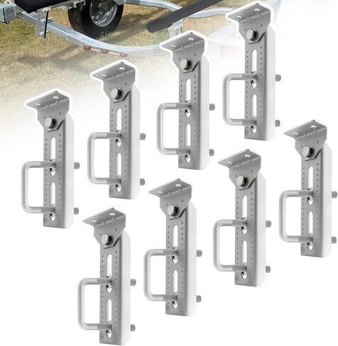 مجموعة دعامات بطابقين لمقطورة القارب مقاس 8 بوصات شديدة التحمل، مجموعة دعامات بطابقين علوية دوارة مجلفنة لمقطورة القارب 1.5x3، 2x3، 3x3، أسود 8 عبوات in Kuwait