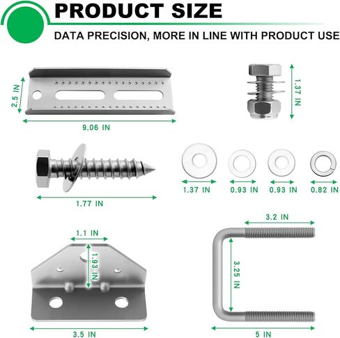 مجموعة دعامات بطابقين لمقطورة القارب مقاس 8 بوصات شديدة التحمل، مجموعة دعامات بطابقين علوية دوارة مجلفنة لمقطورة القارب 1.5x3، 2x3، 3x3، أسود 8 عبوات in Kuwait