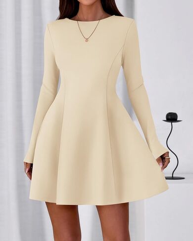 BTFBM Fall Dresses for Women 2025 Elegant Classy Flowy A Line Long Sleeve Business Homecoming Cocktail Sweater Dress in Saudi Arabia