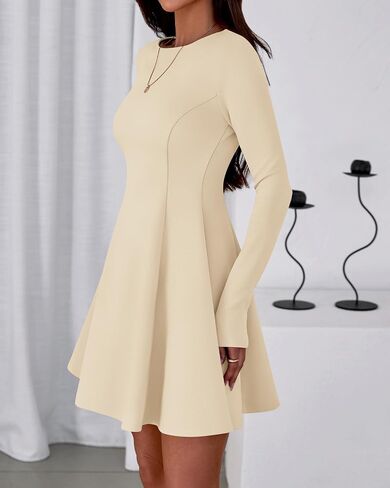 BTFBM Fall Dresses for Women 2025 Elegant Classy Flowy A Line Long Sleeve Business Homecoming Cocktail Sweater Dress in Saudi Arabia