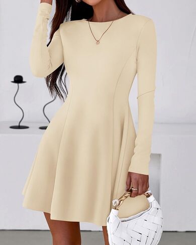 BTFBM Fall Dresses for Women 2025 Elegant Classy Flowy A Line Long Sleeve Business Homecoming Cocktail Sweater Dress in Saudi Arabia