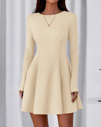 BTFBM Fall Dresses for Women 2025 Elegant Classy Flowy A Line Long Sleeve Business Homecoming Cocktail Sweater Dress in Saudi Arabia