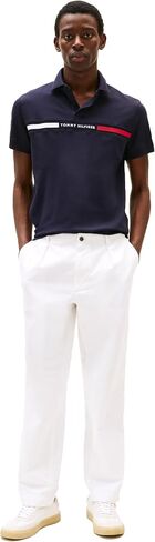 Tommy Hilfiger Men's Short Sleeve Casual Polo Shirts in Regular Fit with Chest Logo Designs in Saudi Arabia