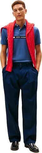 Tommy Hilfiger Men's Short Sleeve Casual Polo Shirts in Regular Fit with Chest Logo Designs in Kuwait