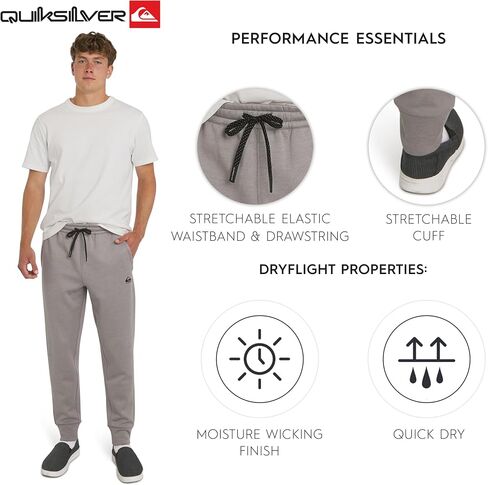 Quiksilver Men's Regular Fit Active Performance Heavyweight Jacquard Mesh and Polar Fleece Jogger Pants in Saudi Arabia