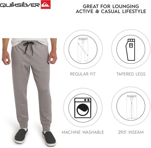 Quiksilver Men's Regular Fit Active Performance Heavyweight Jacquard Mesh and Polar Fleece Jogger Pants in Saudi Arabia
