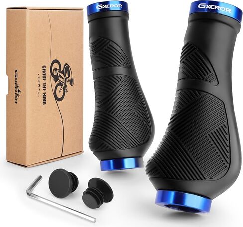 GXCROR Ergonomic Bike Handlebar Grips, Double Lock, Non-Slip Rubber, Universal 22.2mm, for MTB E-Bike in Kuwait