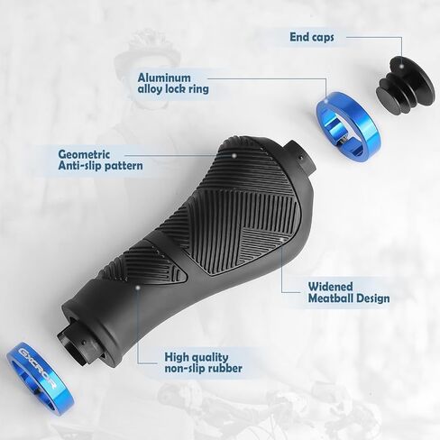 GXCROR Ergonomic Bike Handlebar Grips, Double Lock, Non-Slip Rubber, Universal 22.2mm, for MTB E-Bike in Kuwait