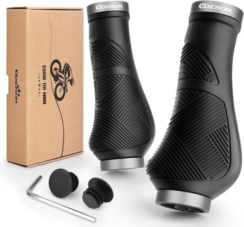 GXCROR Ergonomic Bike Handlebar Grips, Double Lock, Non-Slip Rubber, Universal 22.2mm, for MTB E-Bike in Kuwait