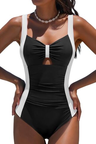 popvil Women One Piece Swimsuit 2025 Tummy Control Slimming Bathing Suit Neon Shapewear Swimwear in Saudi Arabia