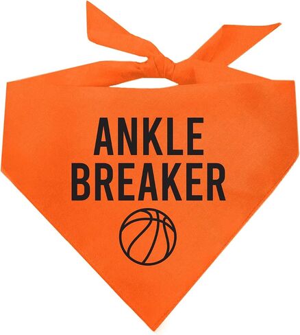 Ankle Breaker Dog Bandana | 100% Cotton Adjustable Triangle | Made in USA | Basketball | Sports | Biggest Fan | Game Day | Orange, One Size (1052) in Saudi Arabia