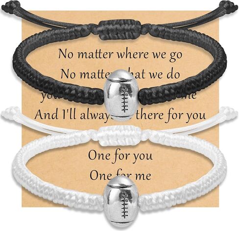 sport bracelets for women men football basketball volleyball baseball softball soccer bracelets for women men black white friendship bracelet adjustable sport bracelet for fans in Kuwait