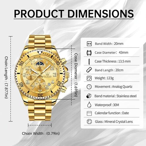 أوليف ساعات الرجال مقاوم للماء فاخر الوجه كبير الرجال مشاهدة الفولاذ المقاوم للصدأ يوم الكوارتز فستان التناظرية الساعات للرجال Relojes de Hombre (الأخضر/الأزرق/الأسود/الذهب) in Kuwait