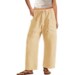 Panadila Women Wide Leg Pants Drawstring Barrel Sweatpants Baggy Cargo Pants Lounge Trousers with Pockets in Saudi Arabia