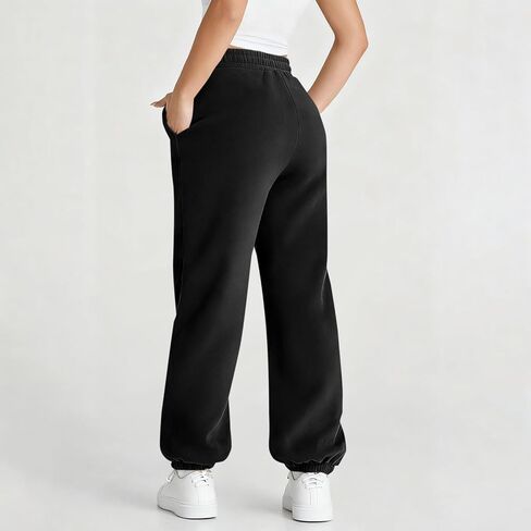 Crossover High Waisted Sweatpants for Women Baggy Athletic Joggers Lounge Running Track Pants with Pocket in Saudi Arabia