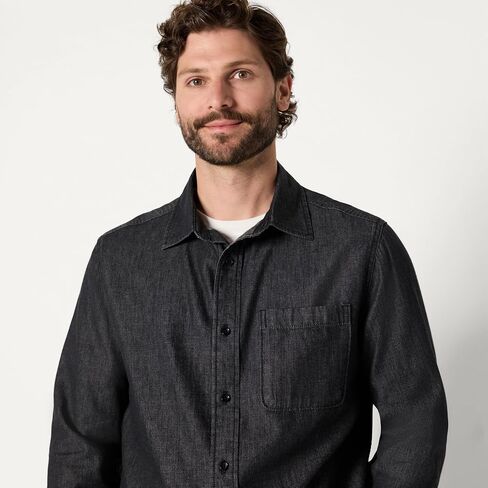 Amazon Essentials Men's Regular-Fit Long-Sleeve Button-Down Denim Shirt in Saudi Arabia