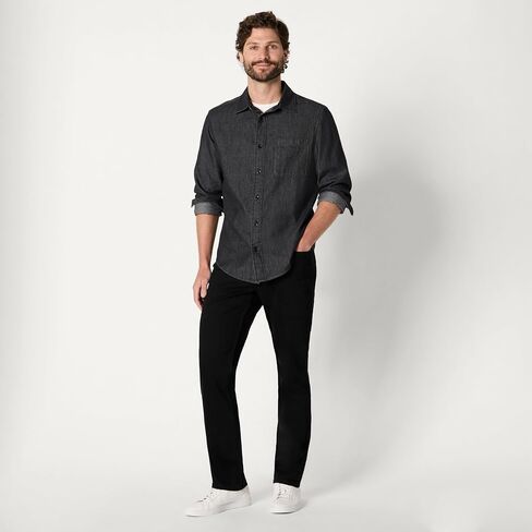 Amazon Essentials Men's Regular-Fit Long-Sleeve Button-Down Denim Shirt in Saudi Arabia