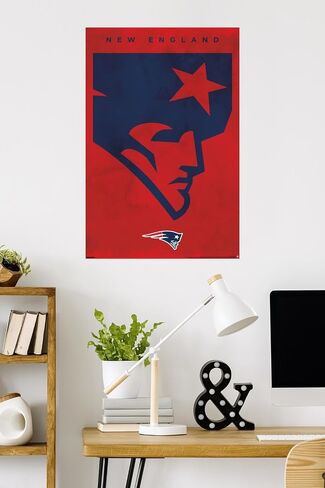 ملصق حائط من Trends International NFL New England Patriots - شعار 25، مقاس 34 طولًا × 22.4 عرضًا، إصدار غير مؤطر in Saudi Arabia