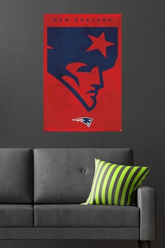 ملصق حائط من Trends International NFL New England Patriots - شعار 25، مقاس 34 طولًا × 22.4 عرضًا، إصدار غير مؤطر in Saudi Arabia