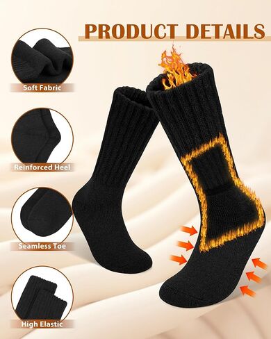 YSense Thermal Wool Socks for Women Thick Winter Boot Socks for Women Warm Cozy Breathable Hiking Socks 4 Pairs in Kuwait