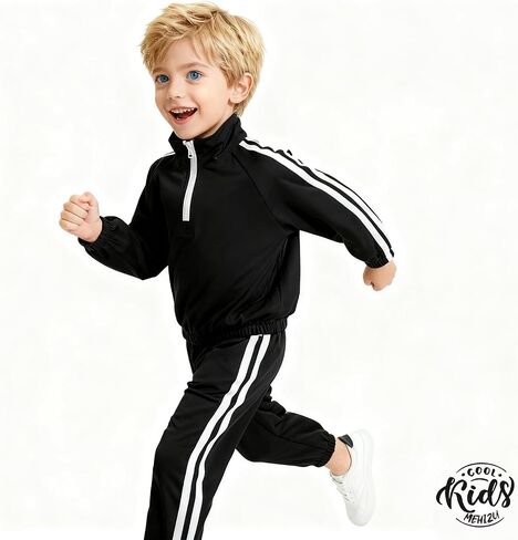 Boys Little Kids Spring Autumn New Long Sleeve Pants Casual Simple Cool Daily Wear Two Pieces in Saudi Arabia