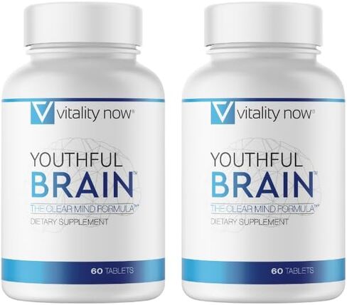 Youthful Brain | Memory & Brain Health Support Supplement - Brain Booster Clarity with Bacopa Monnieri, Ginkgo Biloba, B12 - Easy to Swallow Tablets - 30-Day Supply (60 Count) in Kuwait