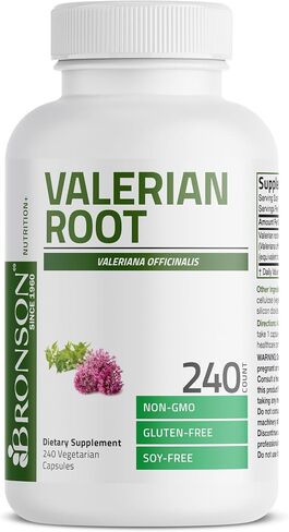 Bronson Valerian Root Capsules 1200mg - Valerian Officinalis - Promotes Relaxation - Non-GMO, Soy-Free Gluten-Free, 240 Vegetarian Capsules in Saudi Arabia