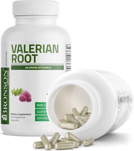 Bronson Valerian Root Capsules 1200mg - Valerian Officinalis - Promotes Relaxation - Non-GMO, Soy-Free Gluten-Free, 240 Vegetarian Capsules in Saudi Arabia