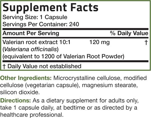 Bronson Valerian Root Capsules 1200mg - Valerian Officinalis - Promotes Relaxation - Non-GMO, Soy-Free Gluten-Free, 240 Vegetarian Capsules in Saudi Arabia
