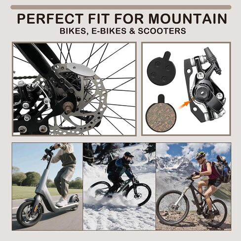 5 Pairs Bike Brake Pads, Low Noise Disc Brake Pads for Mountain Bicycles, Ebikes, Scooters - Semi-Metallic Resin Braking Pads Kit with Smooth Performance and Easy Installation in Saudi Arabia
