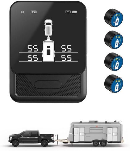RV Tire Pressure Monitoring System, with 8 Sensors, TPMS, Smart Sensors, Trailer Tire Pressure Monitoring System for RV Travel Trailer Camper Compatibility Exceeds Industry Standards in Saudi Arabia