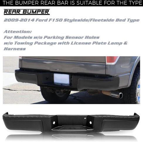 JSBOYAT Chrome Rear Bumper Assembly Compatible with 1999-2007 Ford F-250 F-350 Super Duty Back Bumper with Sensor Holes FO1103173 in Saudi Arabia