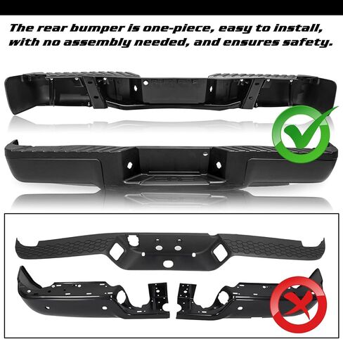 JSBOYAT Chrome Rear Bumper Assembly Compatible with 1999-2007 Ford F-250 F-350 Super Duty Back Bumper with Sensor Holes FO1103173 in Saudi Arabia