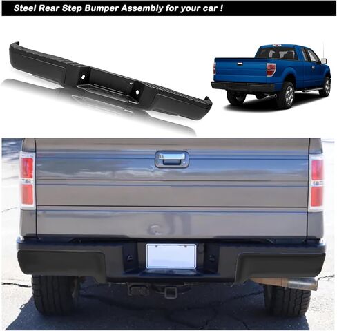 JSBOYAT Chrome Rear Bumper Assembly Compatible with 1999-2007 Ford F-250 F-350 Super Duty Back Bumper with Sensor Holes FO1103173 in Saudi Arabia