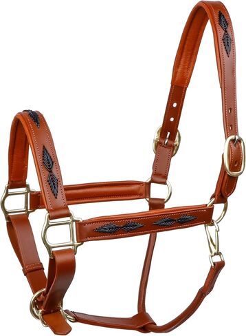 SIE English Horse Leather Braided Tan Black and Havana Halter in Kuwait