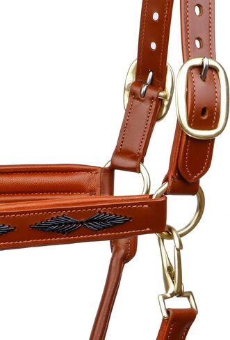SIE English Horse Leather Braided Tan Black and Havana Halter in Kuwait