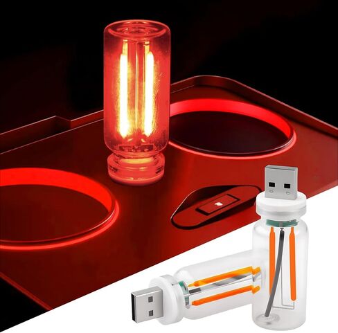 قطعتان من ضوء الجو الداخلي للسيارة USB LED، التحكم باللمس، سطوع قابل للتعديل، مصباح ليلي صغير محمول لغرفة النوم، والتخييم، وديكور عالمي in Kuwait