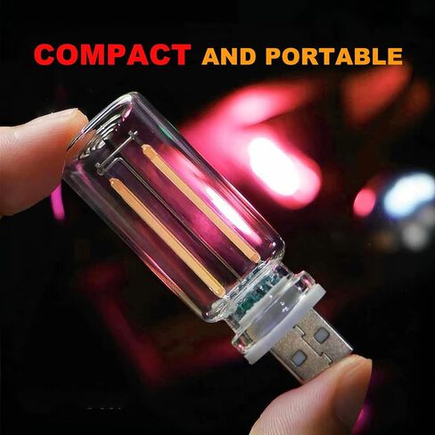قطعتان من ضوء الجو الداخلي للسيارة USB LED، التحكم باللمس، سطوع قابل للتعديل، مصباح ليلي صغير محمول لغرفة النوم، والتخييم، وديكور عالمي in Kuwait
