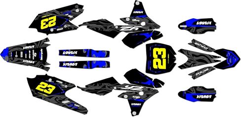 مجموعة رسومات لـ Yamaha YZ 250F (2014-2018) سلسلة ACID برتقالية 09 Mil - مجموعة ملصقات رسومات السباق المخصصة للدراجة الترابية، بدون بلاستيك in Saudi Arabia