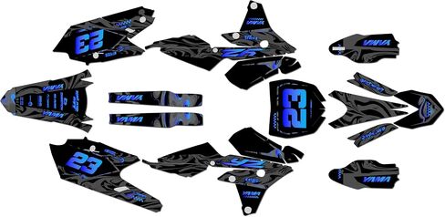 مجموعة رسومات لـ Yamaha YZ 250F (2014-2018) سلسلة ACID برتقالية 09 Mil - مجموعة ملصقات رسومات السباق المخصصة للدراجة الترابية، بدون بلاستيك in Saudi Arabia