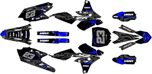 مجموعة رسومات لـ Yamaha YZ 250F (2014-2018) سلسلة ACID برتقالية 09 Mil - مجموعة ملصقات رسومات السباق المخصصة للدراجة الترابية، بدون بلاستيك in Saudi Arabia