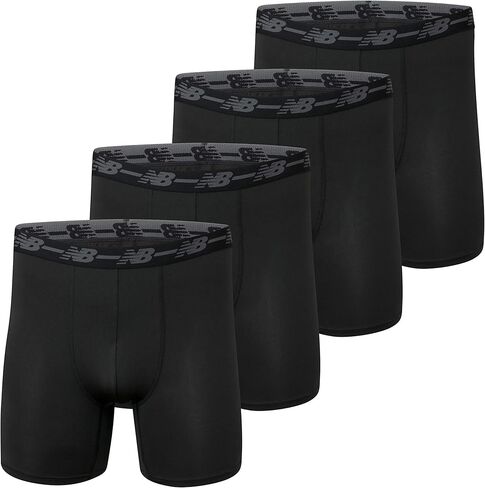 New Balance Men's 5 "No Fly Boxer Brief Brief (4 Pack) ، Black/Black/Black/Black ، XX-Large in Saudi Arabia