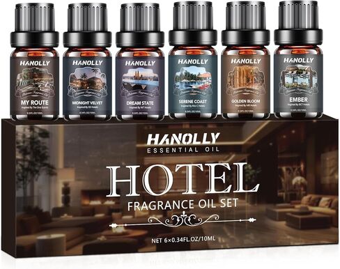 Essential Oils Set, Men Scents Fragrance Oil Aromatherapy Essential Oils Kit for Diffuser (6x10ML) - Sandalwood, Cedar, Leather, Sweet Tobacco, Rum, Cologne Aromatherapy Oils for Men in Kuwait