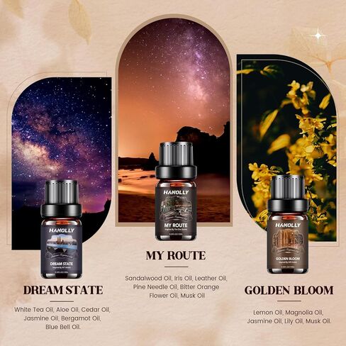 Essential Oils Set, Men Scents Fragrance Oil Aromatherapy Essential Oils Kit for Diffuser (6x10ML) - Sandalwood, Cedar, Leather, Sweet Tobacco, Rum, Cologne Aromatherapy Oils for Men in Kuwait