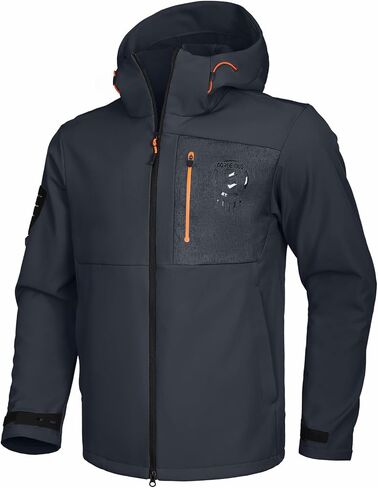 GEMYSE Men's Lightweight Rain Jacket Waterproof Raincoat Hooded Softshell Windbreaker for Outdoor Hiking Travel in Saudi Arabia