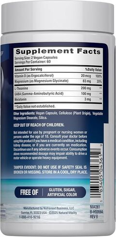Natural Vitality Calm Sleep, Melatonin & Magnesium Citrate, Sleep Aid Drink Mix, GABA, Sleep Aid, Vegan, Gluten Free & Non-GMO, Mixed Berry, 16 Oz in Kuwait
